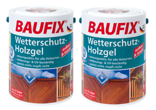 BAUFIX Wetterschutz-Holzgel kastanie 2-er Set
