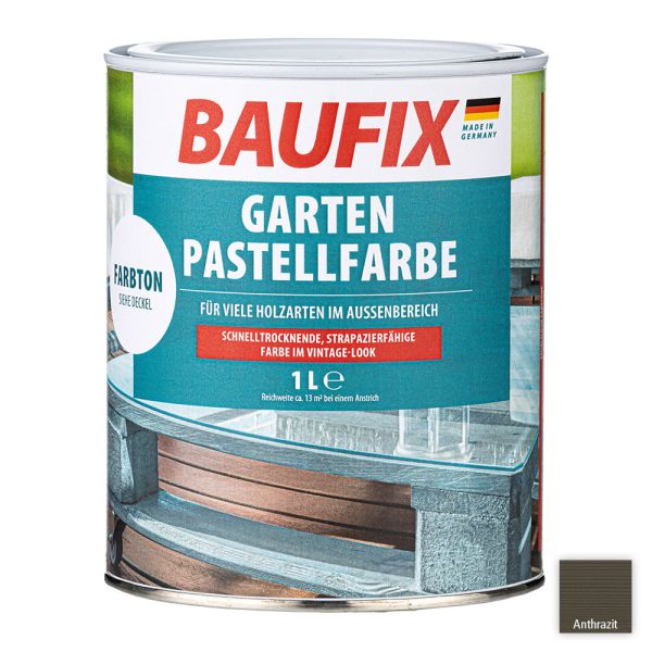 Baufix Garten-Pastellfarbe - Anthrazit 4 er Set