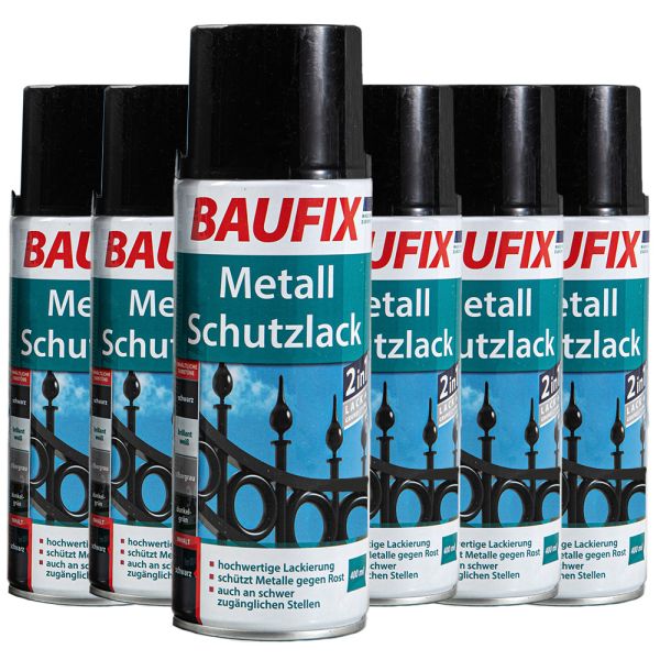 BAUFIX Metallschutzlack Schwarz 6er-Set