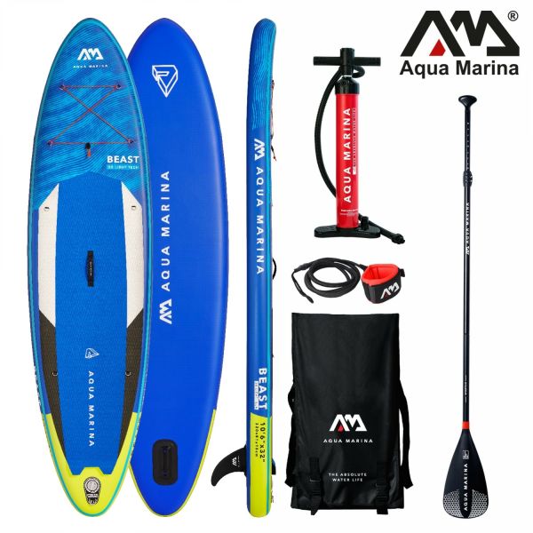 Aqua Marina SUP Board 320x81cm mit Reißverschlussrucksack Double Action-Pumpe LIQUID AIR V1 Paddel E