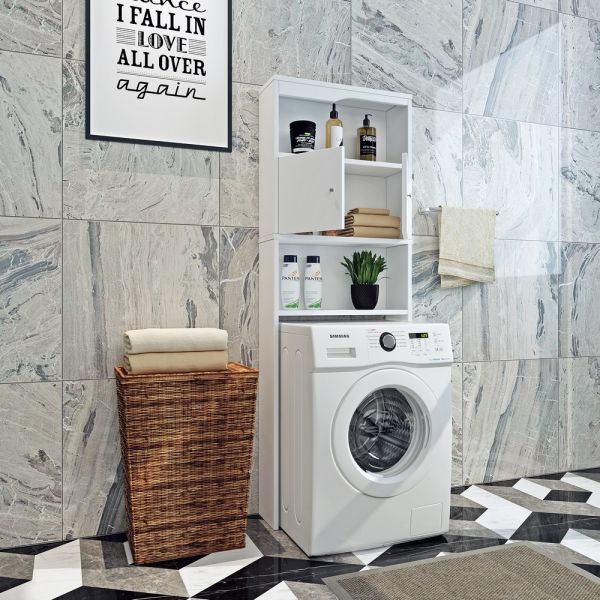 Happy Home Waschmaschinen-Überbauschrank HWS01-WEI