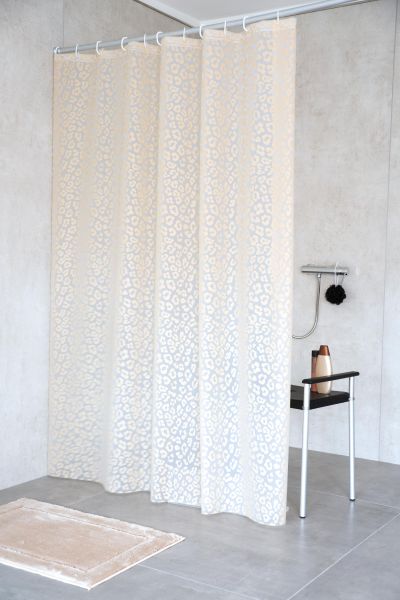 RIDDER Duschvorhang Folie Pardo ca. 180x200 cm, semitransparent-beige, inkl. Ringe,