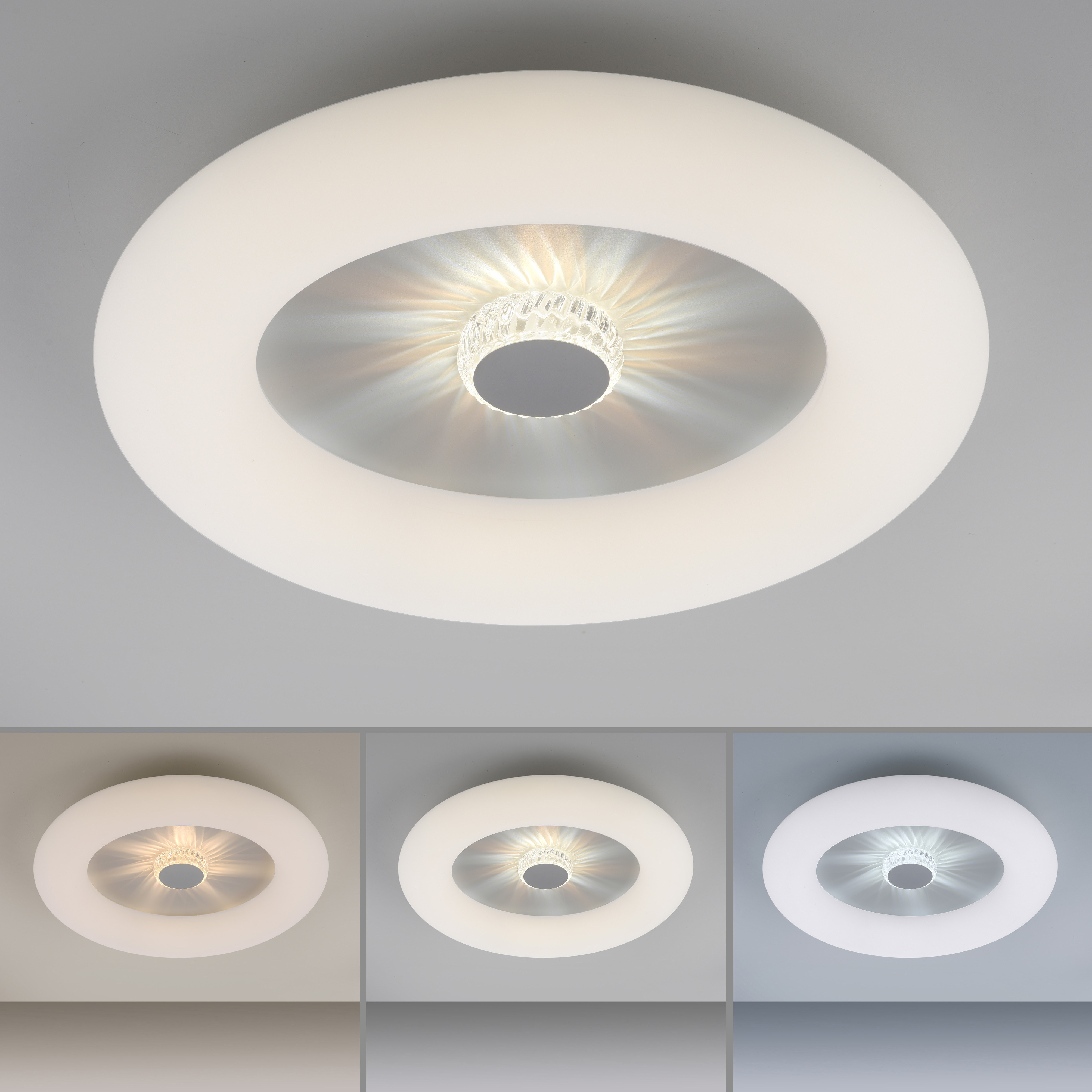 LeuchtenDirekt LED CCT, IP20 dimmbar, VERTIGO, Fernbedienung, Ø50 cm, Deckenleuchte | Norma24