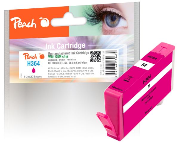 Peach Tintenpatrone mit Chip, magenta kompatibel zu HP No. 364, CB319EE