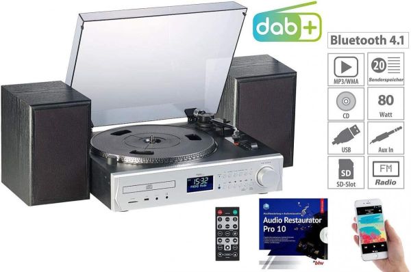 auvisio Musikanlage MHX-620 Plattenspieler/Digitalisierer