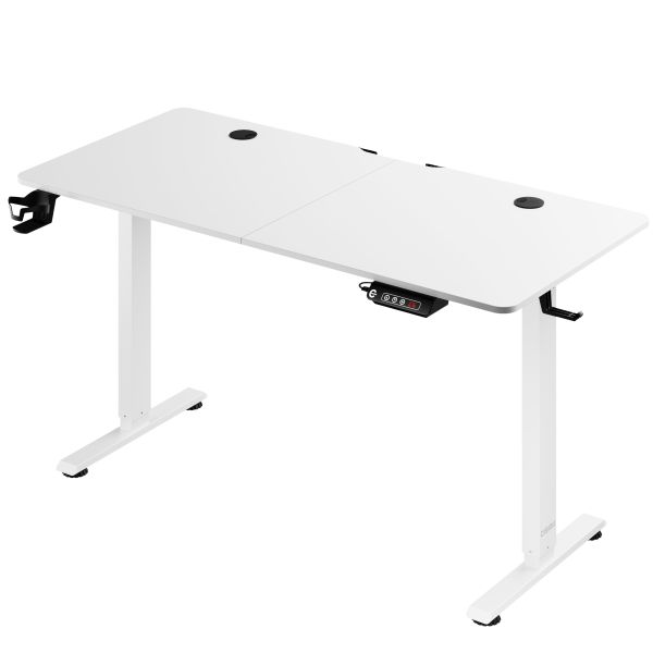 Casaria® Höhenverstellbarer Schreibtisch Weiß 140x60x73-118cm