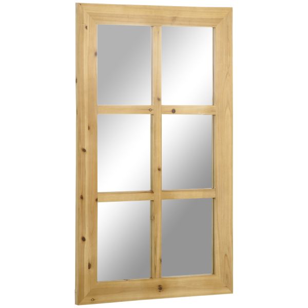 HOMCOM Wandspiegel in Fensteroptik, 101,6 x 60,9cm Fensterspiegel Dekospiegel Wohnzimmerspiegel Häng