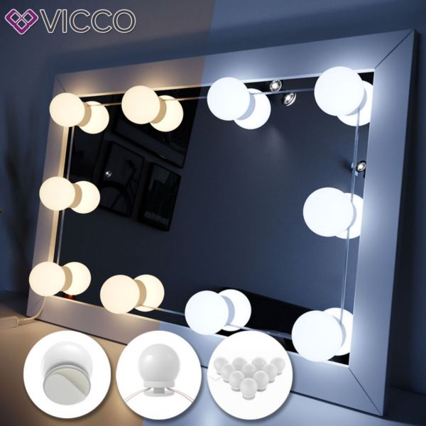 Vicco LED-Beleuchtung FÜR Schminktisch Frisiertisch Lichter für Make-Up
