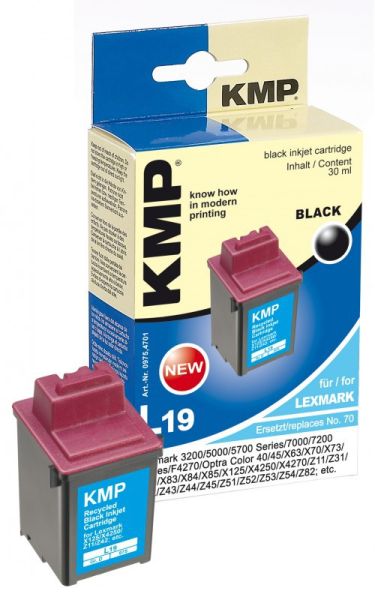 KMP L19 Tintenpatrone ersetzt Lexmark 70 (12A1970E)