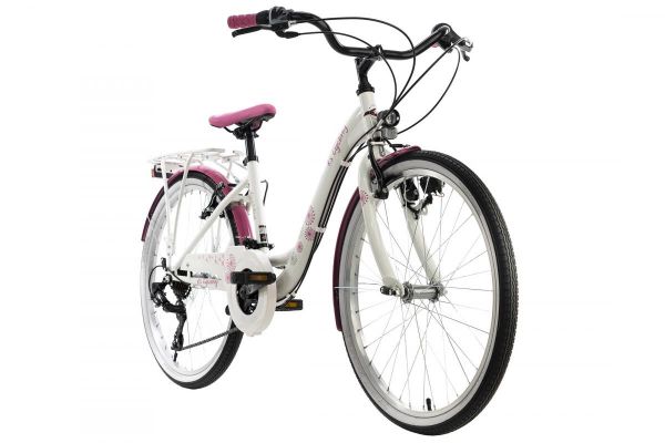 KS Cycling Kinderfahrrad 24'' Dandelion weiß-pink RH 36 cm