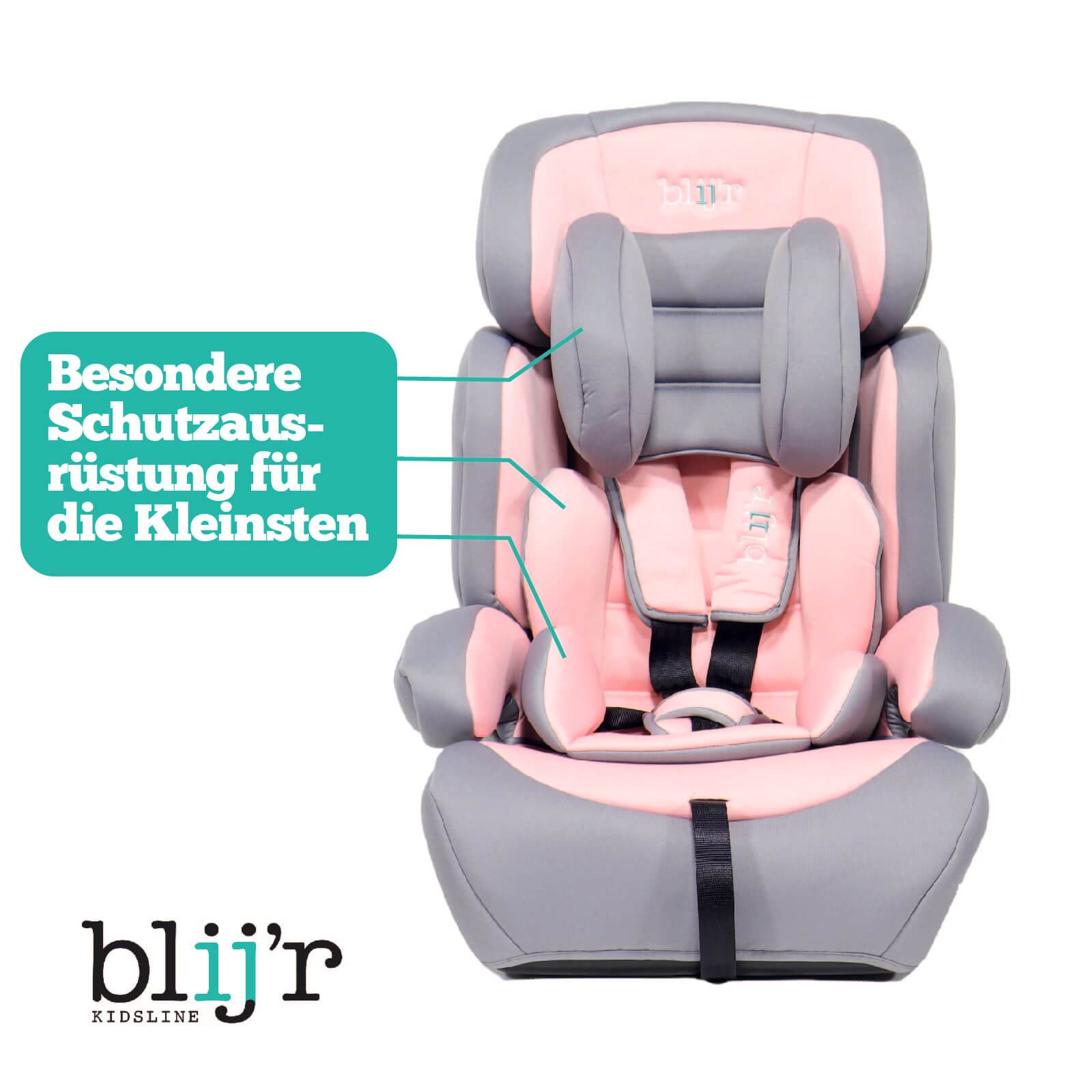 Blij´r Autokindersitz Uniek Autositz Kindersitz für Kinder ab 3,5 bis 12  Jahren, ab: 3, 5Jahre, bis: 12 Jahre, ab: 15,00 kg, bis: 36,00 kg,  mitwachsender Autositz, abwaschbare Polsterung