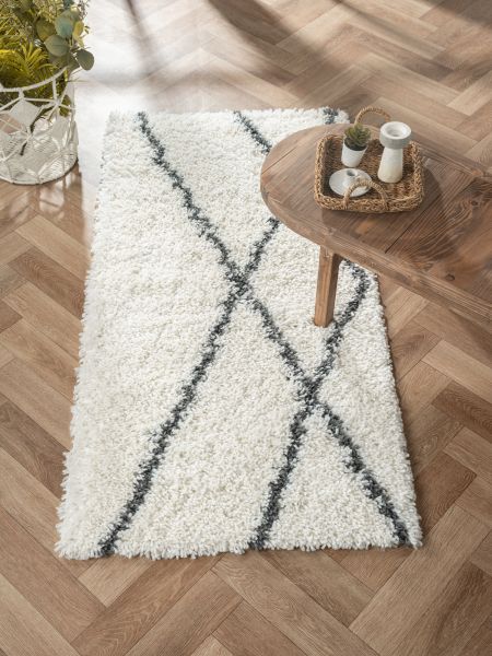 Teppich Laure , 70cm x 140cm, Farbe Weiß, rechteckig, Florhöhe 37mm