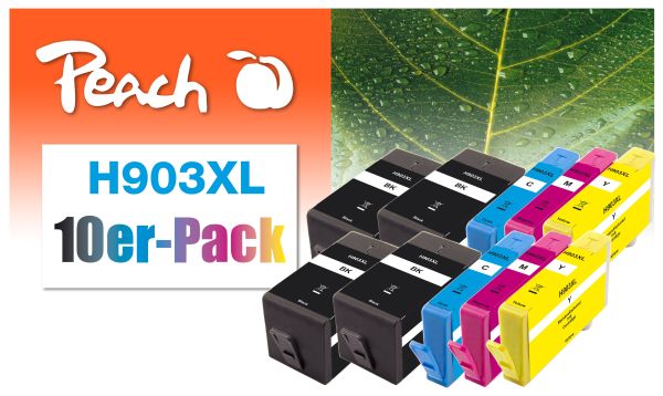 Peach 10er-Pack Tintenpatr. ersetzt HP No. 903XL
