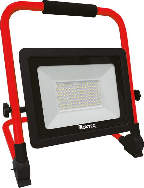 BOXTEC LED Arbeitsleuchte, Baustrahler, verstellbar, faltbar, 100W, 8000lm, 6500K, IP65, 3m robustes