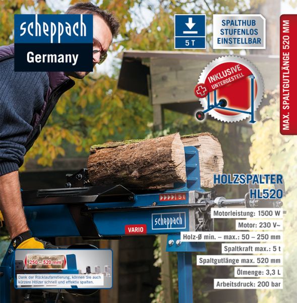 Scheppach 5 T Holzspalter HL520 