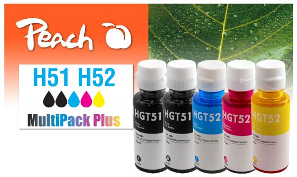 Peach Spar Pack Plus Tintenpatronen ersetzt HP GT51, GT52