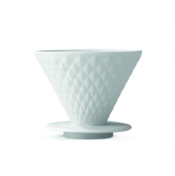 BEEM Kaffeefilter Porzellan Diamantoptik mit Standfuß