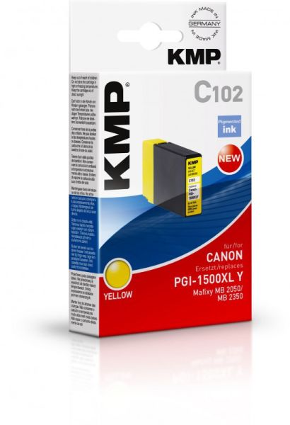 KMP C102 Tintenpatrone ersetzt Canon PGI1500XLY (9195B001)
