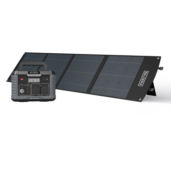 BALDERIA Power Set PS1000-200: Solar-Generator, Kraftwerk, Tragbare Powerstation 933Wh mit Solarpane