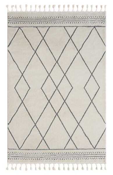Teppich Moroccan Love, 160 cm x 230 cm, Farbe weiß, rechteckig, Florhöhe 19mm