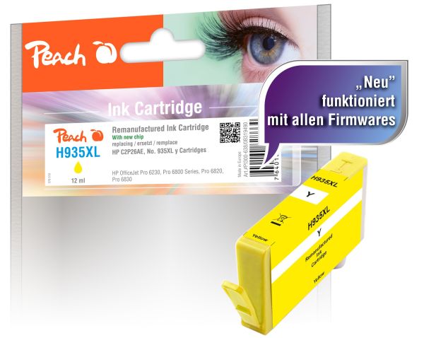Peach Tintenpatrone mit Chip, gelb HC kompatibel zu HP No. 935XL, C2P26AE