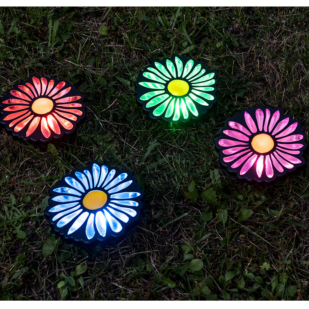 IC Gardenworld LED-Solar-Blumen, Farbwechsel - 4er-Set