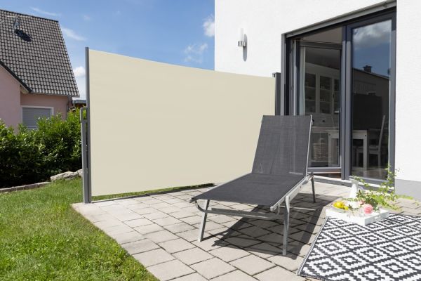 HC Garten & Freizeit Seitenmarkise Balkonmarkise aus Aluminium, ca. 4,5 x 1,6 m - Beige