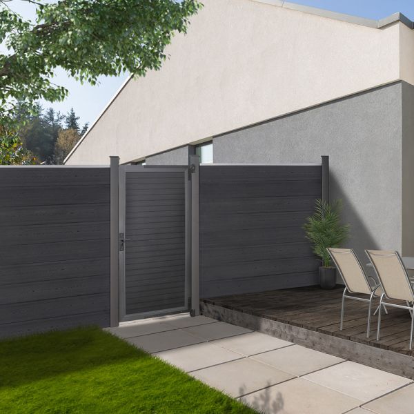 HOME DELUXE Gartentor WPC Gartentor CALLATOR 180 x 90 cm - inkl. Schlüssel & Montagezubehör | Geeign