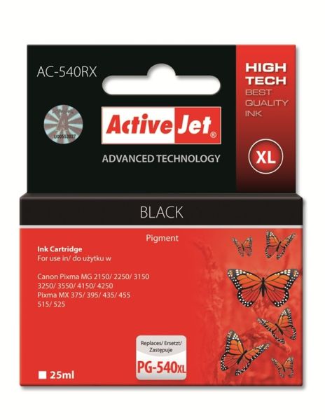 TIN ACTIVEJET AC-540RX Refill f.Canon PG-540XL  Black   25ml