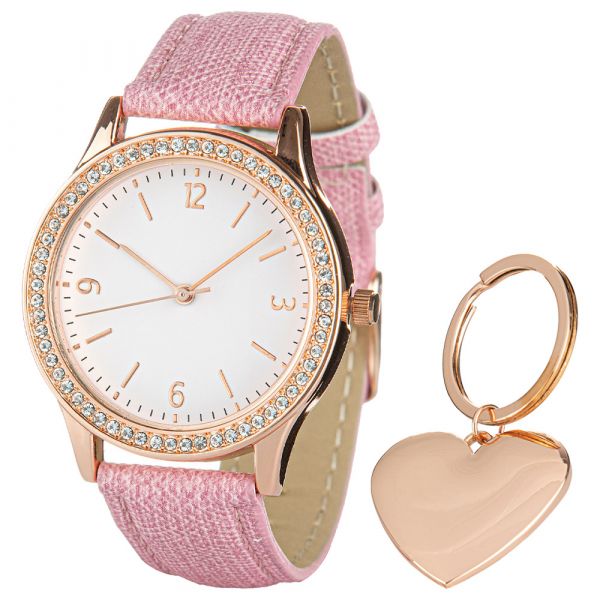 Chronique Armbanduhr-Geschenkset, für Damen - Rose