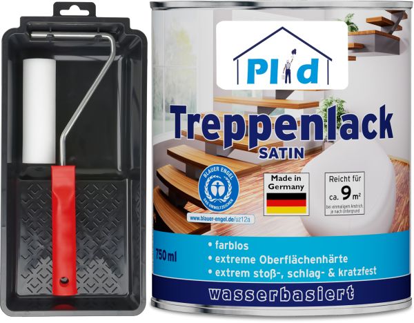 Premium Treppenlack Treppensiegel Klarlack Holzsiegel Set Farblos - Satin