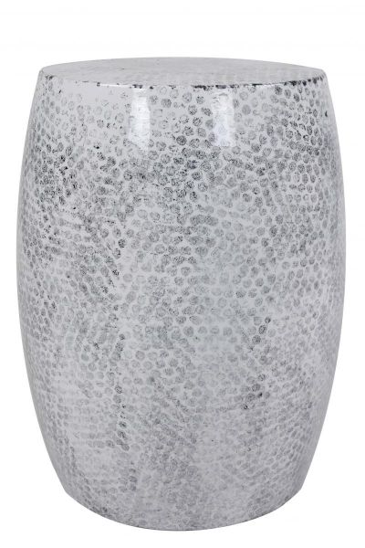 Kayoom Metallhocker Colombo 100 Weiß / Grau