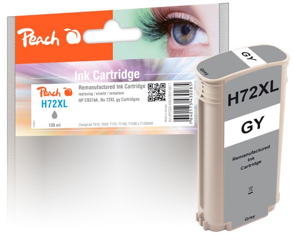 Peach Tintenpatrone grau ersetzt HP No. 72XL GY