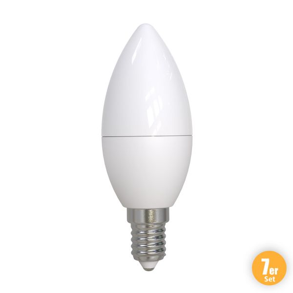 I-Glow LED-Leuchtmittel, Kerze E14 - 7er-Set