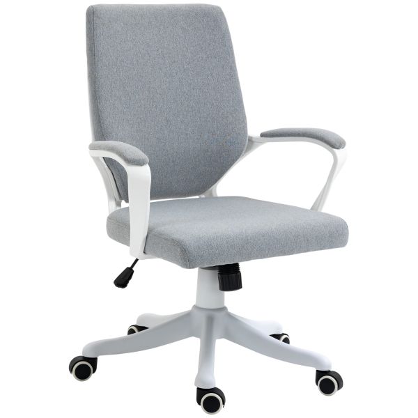 Vinsetto Bürostuhl Drehstuhl höhenverstellbarer ergonomisch Polyester Grau+Weiß