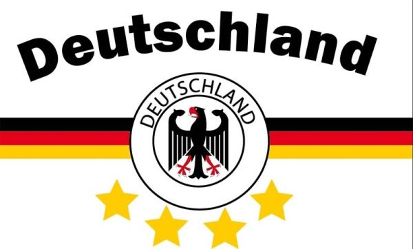 Flagge Deutschland 17 WEISS 4 STERNE 90 x 150 cm Die Mannschaft Weltmeisterschaft