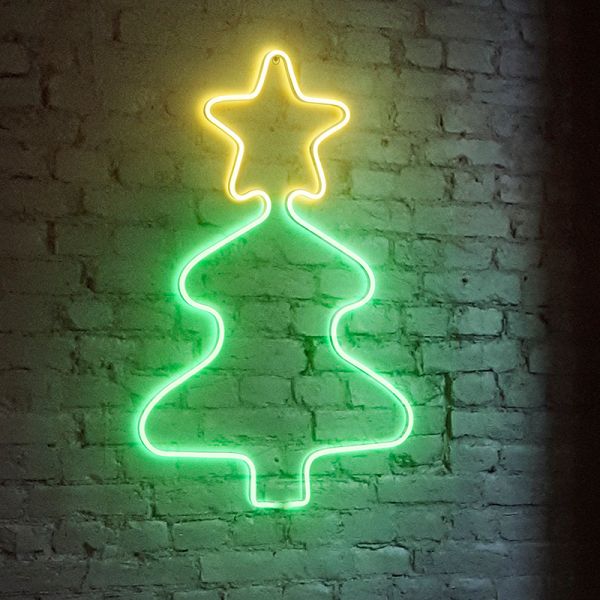 I-Glow LED Wanddekoration Neon Weihnachtsbaum