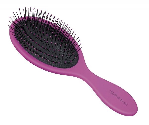 Clauss Wet & Brush Haarbürste mit Soft Touch Griff - Farbe: Pink/Schwarz