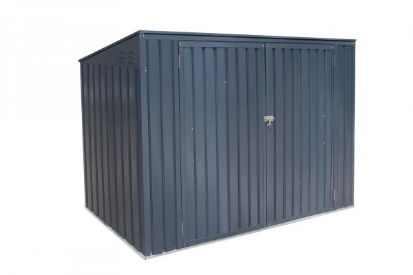 Metall Mülltonnenbox und Aufbewahrungsbox 7x3 dunkelgrau