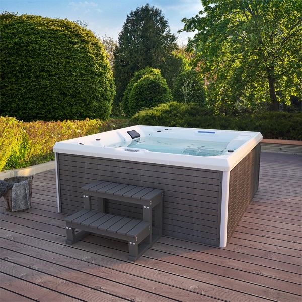 HOME DELUXE Outdoor Whirlpool STREAM BIG inkl. Treppe und Thermoabdeckung