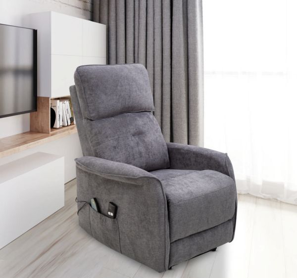 FEMO Elektrischer Relax-TV-Sessel mit Massagefunktion & Wärmefunktion - Grau