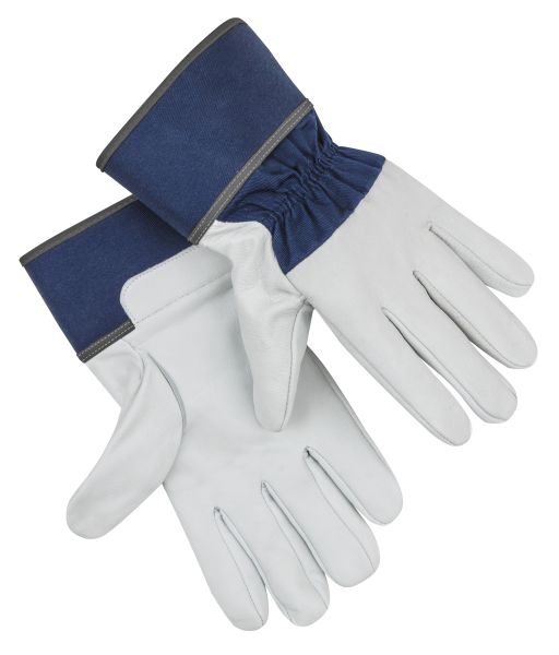Kraft Werkzeuge Ziegenleder-Handschuhe, Größe 8 - Blau/Weiß