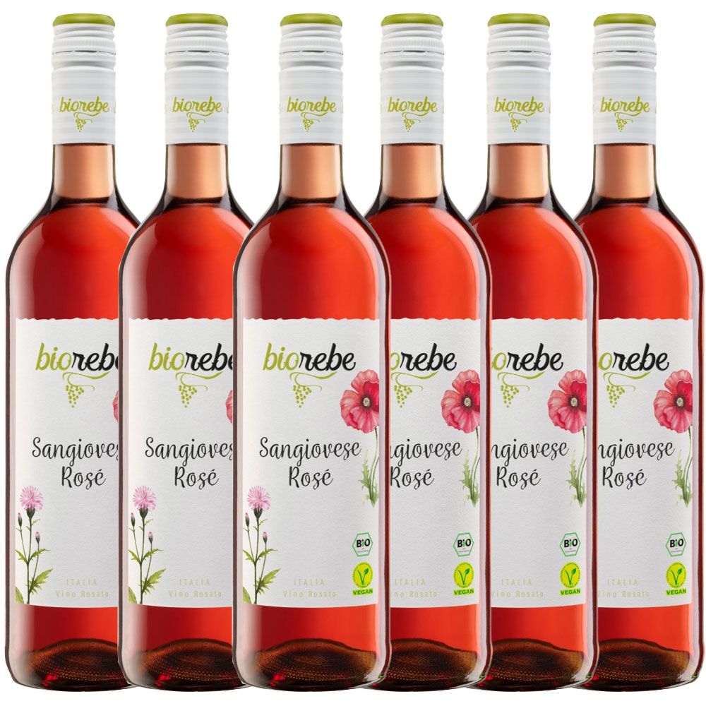 BioRebe Sangiovese Rosé feinherb 2021 0,75l 6er Karton Biorebe Norma24 DE