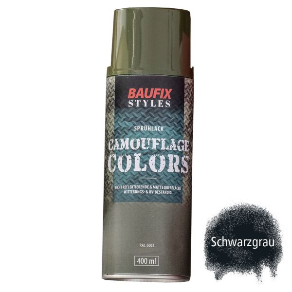 Baufix Camouflage-Sprühlacke - Schwarzgrau