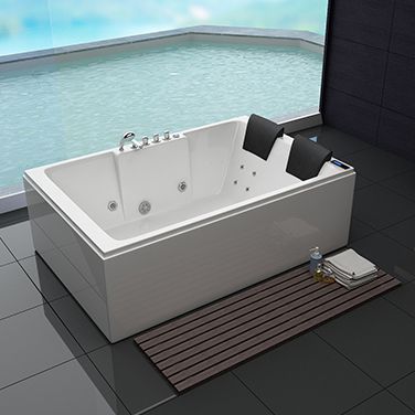 PureHaven Whirlpool 180x120 cm Heizung Reinigungsprogramm & Lichttherapie Wasserfall Bluetooth-fähig