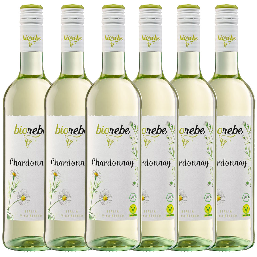 BioRebe Chardonnay trocken 0,75l - 6er Karton | Norma24 | Weißweine