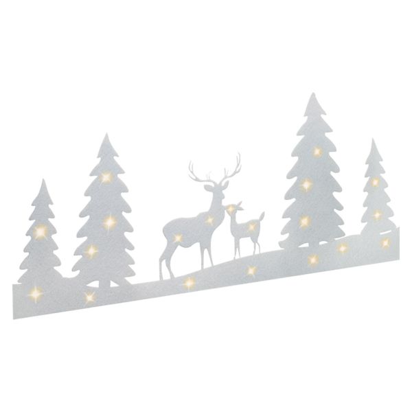 I-Glow LED-Filz-Weihnachtsdeko - Rehe & Tannenbäume