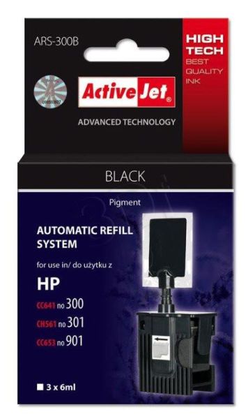 TIN ACTIVEJET Refill-Set ARS-300B für HP 300/ 301/ 901 black