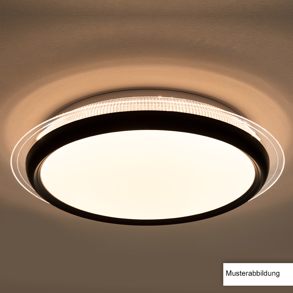 I-Glow LED-Design-Deckenleuchte, Ø ca. transparentem Schwarz mit Ring - Norma24 45 | cm