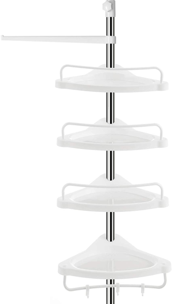 SONGMICS Verstellbare Badezimmer-Eckablage, 95–300 cm